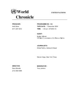 World Chronicle UNITED NATIONS  PRODUCER: