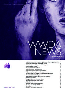 Women With Disabilities Australia (WWDA)  WWDA NEWS Issue
