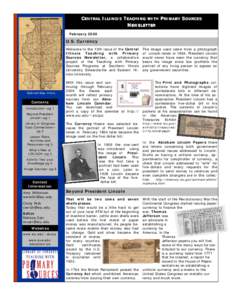 CENTRAL ILLINOIS TEACHING WITH PRIMARY SOURCES NEWSLETTER February 2008 U.S. Currency