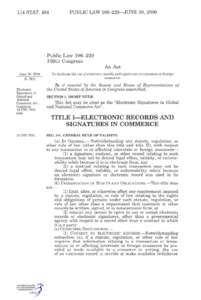 Electronic Signatures in Global and National Commerce Act / Uniform Electronic Transactions Act / Electronic signature / Government / United States federal banking legislation / United States administrative law / National Information Infrastructure Protection Act / Dodd–Frank Wall Street Reform and Consumer Protection Act / Computer law / Law / 106th United States Congress