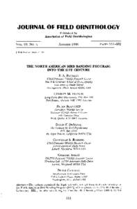 JOURNAL  OF FIELD ORNITHOLOGY