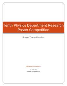 Tenth Physics Department Research Poster Competition