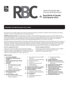 RBC  Always earning the right to be our clients’ first choice  Royal Bank of Canada