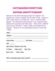 Microsoft Word - CATTARAUGUS COUNTY FAIR NATURAL BEAUTY PAGEANT.docx