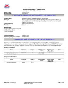 Material Safety Data Sheet 0129MAR019[removed]MSDS ID NO.: Revision date: