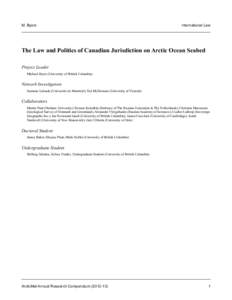 Law of the sea / Hydrography / Maritime boundaries / Arctic / Territorial claims in the Arctic / Territorial waters / Exclusive economic zone / Lomonosov Ridge / Beaufort Sea / Political geography / Physical geography / Extreme points of Earth