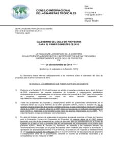 Distr. GENERAL CONSEJO INTERNACIONAL DE LAS MADERAS TROPICALES