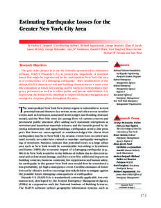 Estimating Earthquake Losses for the Greater New York City Area by Andrea S. Dargush (Coordinating Author), Michael Augustyniak, George Deodatis, Klaus H. Jacob, Laura McGinty, George Mylonakis, Guy J.P. Nordenson, Danie