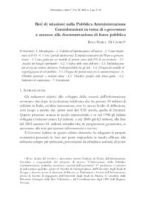 “Informatica e diritto”, Vol. XI, 2002, n. 2, ppReti di relazioni nella Pubblica Amministrazione Considerazioni in tema di e-government e accesso alla documentazione di fonte pubblica ROSA MARIA DI GIORGI*