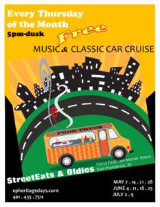 Every Thursday of the Month 5pm-dusk MUSIC & CLASSIC CAR CRUISE