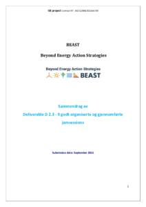 IEE project Contract N°: IEESI2BEAST Beyond Energy Action Strategies  Sammendrag av