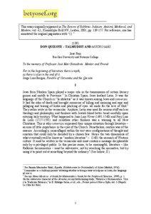 _________________________________________ This essay originally appeared in The Review of Rabbinic Judaism: Ancient, Medieval, and Modern; vol. 4,1, Koninklijke Brill NV, Leiden, 2001; pp[removed]For reference, one has