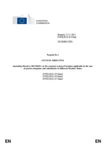 EUROPEAN COMMISSION Brussels, [removed]COM[removed]final[removed]CNS)