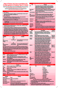 State of Alaska: 2010 Recommendations for the Management of Diabetes Type 2 in Adults Yearly Exams and Tests for Adults with Diabetes Type 2 Test