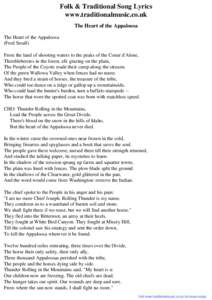 Folk & Traditional Song Lyrics - The Heart of the Appaloosa