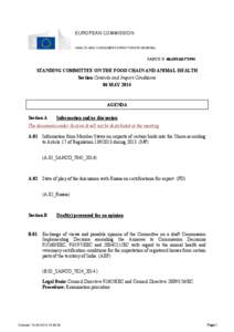 EUROPEAN COMMISSION HEALTH AND CONSUMERS DIRECTORATE-GENERAL SANCO G dir[removed]STANDING COMMITTEE ON THE FOOD CHAIN AND ANIMAL HEALTH