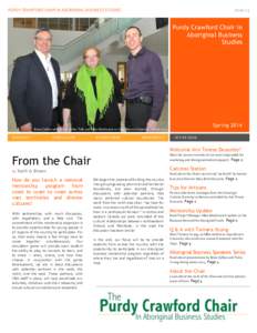 PURDY CRAWFORD CHAIR IN ABORIGINAL BUSINESS STUDIES  Issue 1.3 3