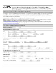 NPDES General Permit for Stormwater Discharges From Construction Activities – NOI Modification Form