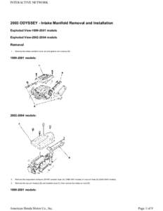 INTERACTIVE NETWORK[removed]ODYSSEY - Intake Manifold Removal and Installation Exploded View[removed]models Exploded View[removed]models