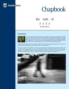 Ahadada Books  Chapbook the meh of z z z z by Pam Brown