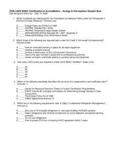 UC Davis Extension – LEED Building Certification – Final Exam