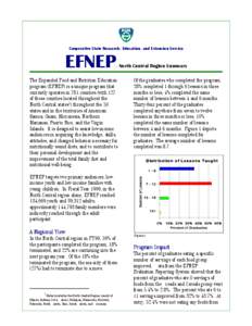 Cooperative State Research, Education, and Extension Service  EFNEP - North Central Region Summary