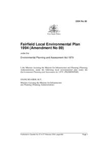 2004 No 80  New South Wales Fairfield Local Environmental Plan[removed]Amendment No 89)