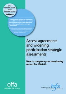 [removed]Offa+HEFCE Access Agreements