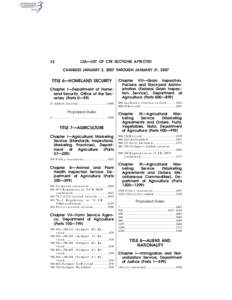 LSA—LIST OF CFR SECTIONS AFFECTED  12 CHANGES JANUARY 3, 2007 THROUGH JANUARY 31, 2007