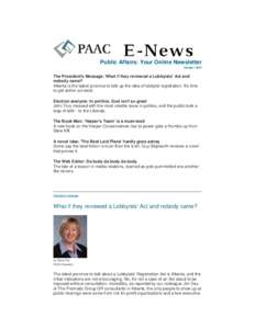 PAAC E-News, September, 2007