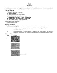 T15 5 sKar The 5 sKar was known as ‘Karchung’ (tib. sKar-ch’un; small sKar).The following seven tables record the details in classifying this issue based on only four coins in the writer’s trays. LIST OF TABLES I