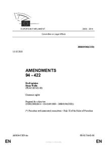 [removed]EUROPEAN PARLIAMENT Committee on Legal Affairs[removed]COD)