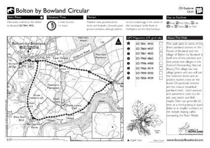 OS Explorer OL41 Bolton by Bowland Circular Start Point