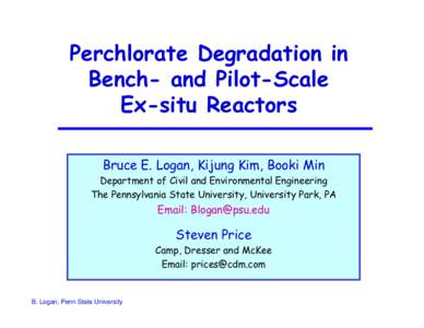 Designing Systems to Biologically Treat Perchlorate-contaminated Water