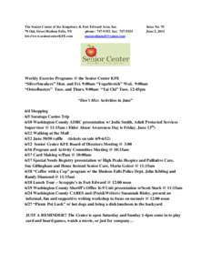 The Senior Center of the Kingsbury & Fort Edward Area, Inc. 78 Oak Street Hudson Falls, NY phone: [removed]fax: 747:9354 htt://www.seniorcenterKFE.com [removed]