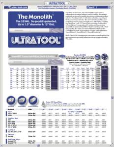 1 The Ultra-Tool® Series 323 “Tuned Flute” represents a culmination of design, features, and execution. Our unique patented version of a variable geometry configuration offers industry-leading chatter & vibration re