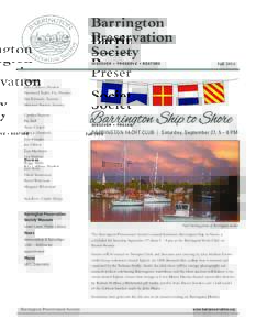 Barrington Preservation Society DISCOVER • PRESERVE • RESTORE  Fall 2014