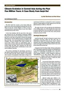 Workshop Reports  Climate Evolution in Central Asia during the Past Few Million Years: A Case Study from Issyk Kul by Hedi Oberhänsli and Peter Molnar doi:iodp.sd