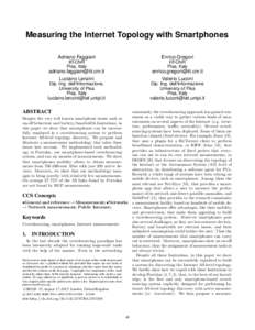 Measuring the Internet Topology with Smartphones Adriano Faggiani Enrico Gregori  IIT-CNR