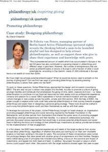 Philanthropy UK : Case study: Designing philanthropy  1 von 2 http://www.philanthropyuk.org/Newsletter/Summer2010Issue41/Casest...
