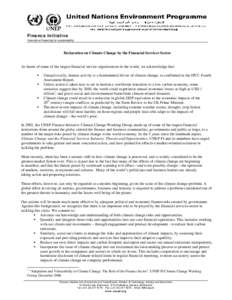 United Nations Framework Convention on Climate Change / Carbon finance / Emissions trading / IPCC Fourth Assessment Report / Intergovernmental Panel on Climate Change / Clean Development Mechanism / Adaptation to global warming / The Climate Group / Climate change / Environment / Climate change policy