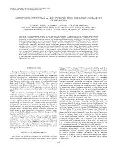 Journal of Vertebrate Paleontology 20(1):109–114, March 2000 ᭧ 2000 by the Society of Vertebrate Paleontology