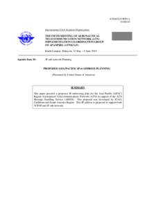 ATNICG/5-WP[removed]International Civil Aviation Organization THE FIFTH MEETING OF AERONAUTICAL TELECOMMUNICATION NETWORK (ATN) IMPLEMENTATION CO-ORDINATION GROUP
