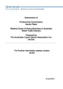 Submission DR031 - Australian Liquor Stores Association (ALSA) - Costs of Doing Business: Retail Trade Industry - Case study
