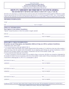 State of West Virginia  Consolidated Public Retirement Board Internet Form (Signature in Blue Ink Only[removed]MacCorkle Avenue SE, Charleston, West Virginia[removed]