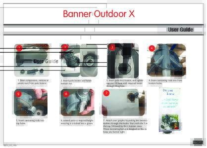 Banner Outdoor X User Guide 1 1. Base components, remove all plastic nuts from pole locator.