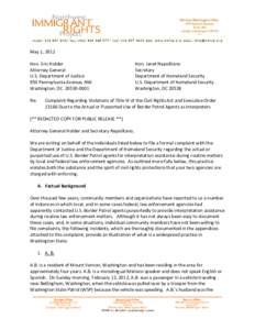 Microsoft Word - Complaint to USDOJ and DHS re Interpretation Assistance Final Redacted[removed]docx