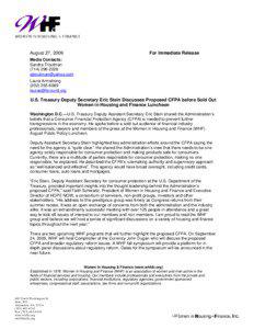 Microsoft Word - WHF_pressrelease_082709