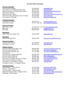 [removed]FHSLA Committees Executive Committee Denise Shereff, President John Reazer, Vice President/President-Elect Rebecca Harrington, Immediate Past President Shalu Gillum, Secretary