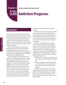 Chapter 3 Section Ministry of Health and Long-Term Care[removed]Addiction Programs
